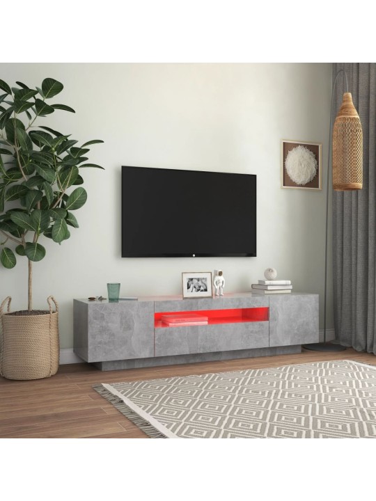 Televizoriaus spintelė su LED apšvietimu, pilka, 160x35x40cm