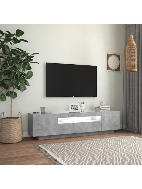 Televizoriaus spintelė su LED apšvietimu, pilka, 160x35x40cm