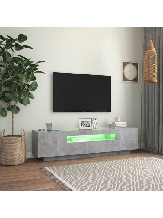 Televizoriaus spintelė su LED apšvietimu, pilka, 160x35x40cm