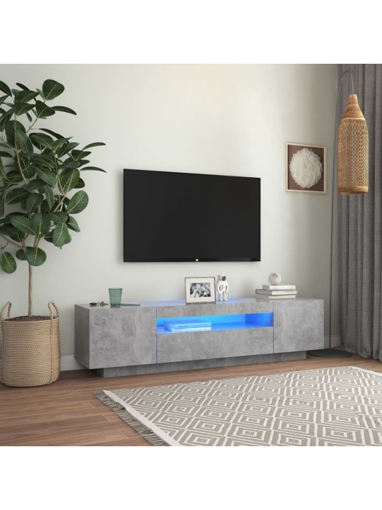 Televizoriaus spintelė su LED apšvietimu, pilka, 160x35x40cm