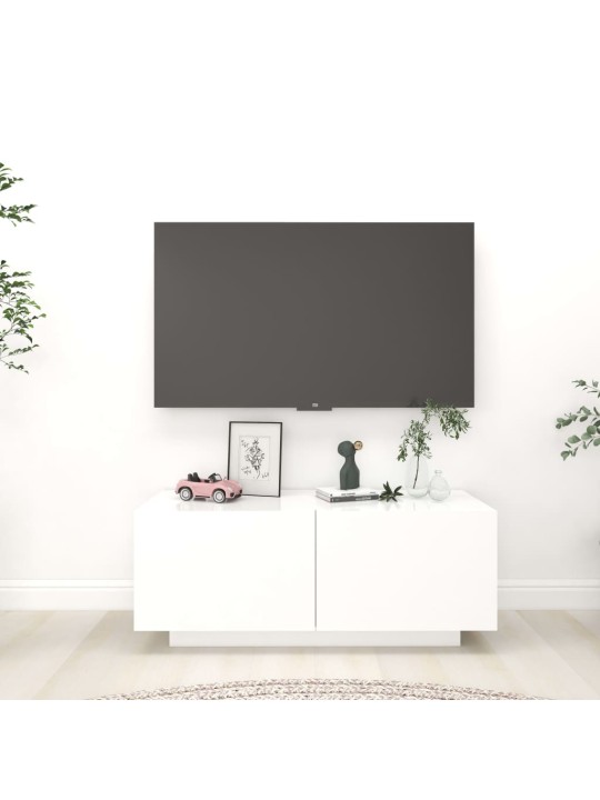 Televizoriaus spintelė, baltos spalvos, 100x35x40cm, MDP