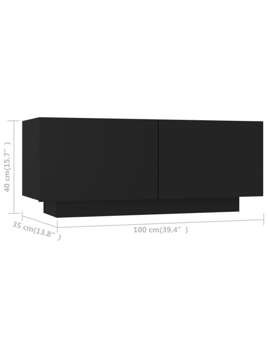 Televizoriaus spintelė, juodos spalvos, 100x35x40cm, MDP