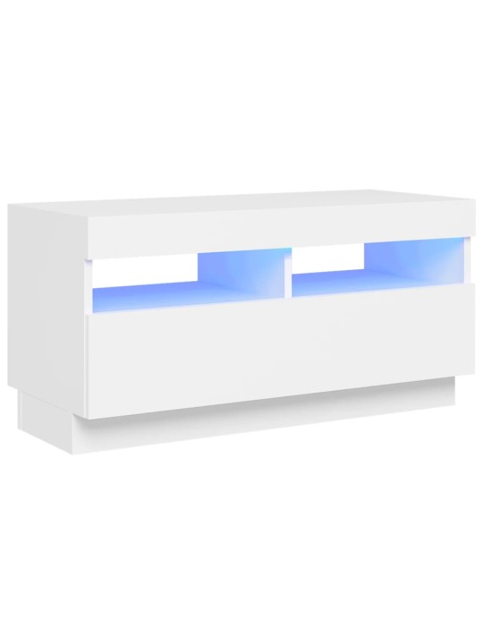 Televizoriaus spintelė su LED apšvietimu, balta, 80x35x40cm