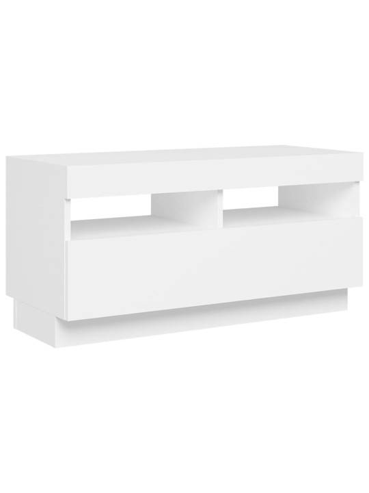 Televizoriaus spintelė su LED apšvietimu, balta, 80x35x40cm