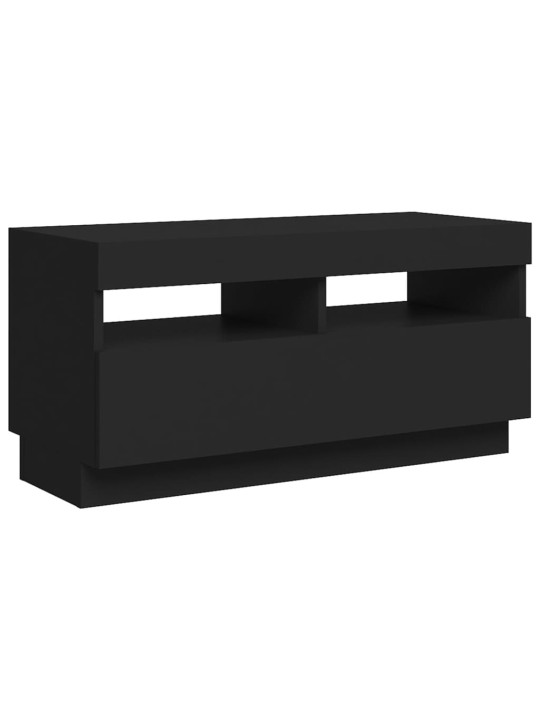 Televizoriaus spintelė su LED apšvietimu, juoda, 80x35x40cm