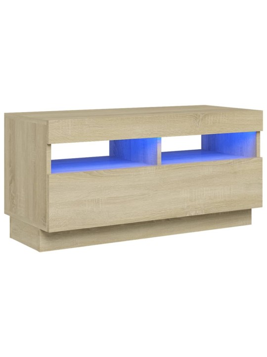 Televizoriaus spintelė su LED, sonoma ąžuolo, 80x35x40cm
