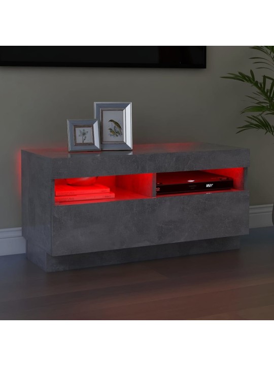 Televizoriaus spintelė su LED, betono pilka, 80x35x40cm