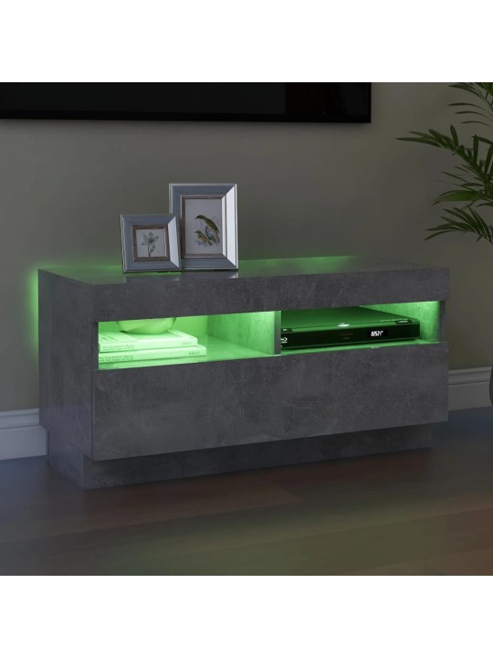 Televizoriaus spintelė su LED, betono pilka, 80x35x40cm