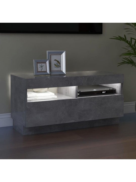 Televizoriaus spintelė su LED, betono pilka, 80x35x40cm