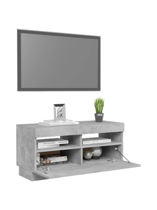 Televizoriaus spintelė su LED, betono pilka, 80x35x40cm