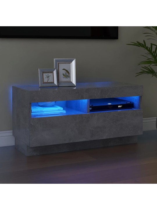 Televizoriaus spintelė su LED, betono pilka, 80x35x40cm