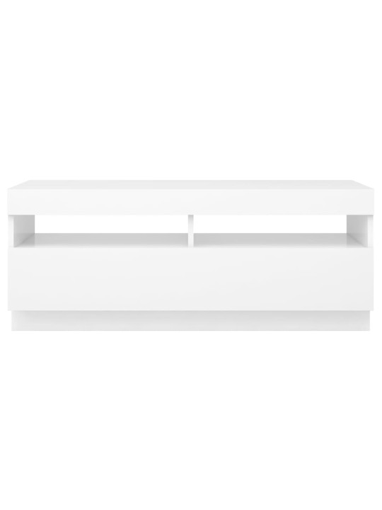 Televizoriaus spintelė su LED apšvietimu, balta, 100x35x40cm