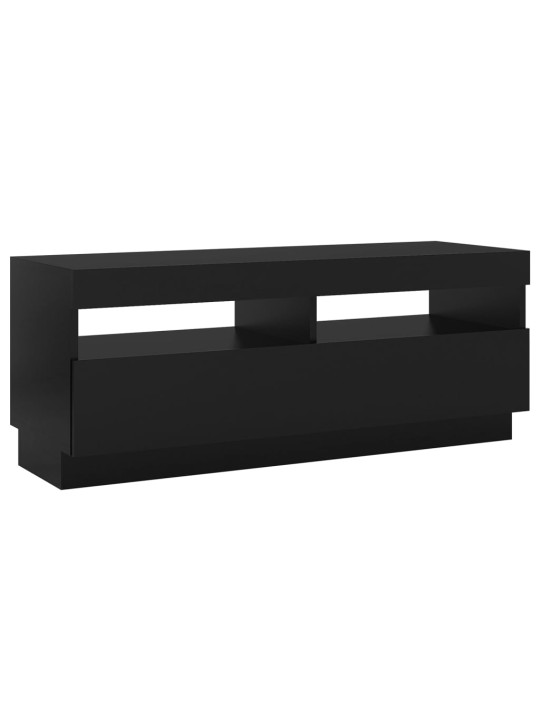 Televizoriaus spintelė su LED apšvietimu, juoda, 100x35x40cm