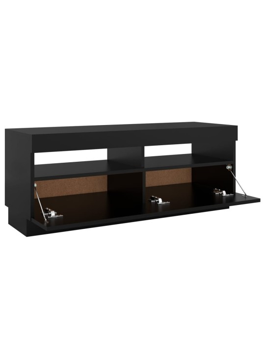 Televizoriaus spintelė su LED apšvietimu, juoda, 100x35x40cm