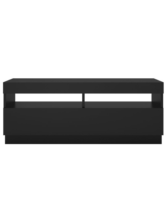 Televizoriaus spintelė su LED apšvietimu, juoda, 100x35x40cm