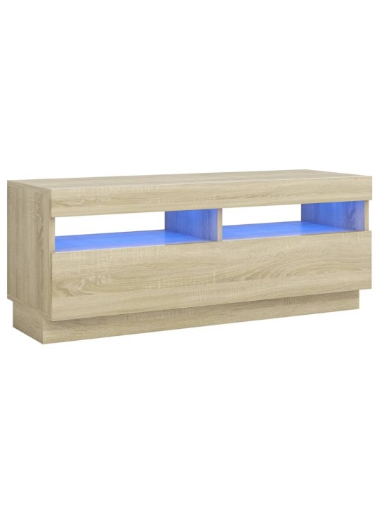 Televizoriaus spintelė su LED apšvietimu, ąžuolo, 100x35x40cm