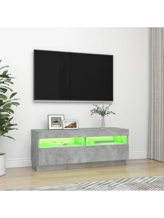 Televizoriaus spintelė su LED apšvietimu, pilka, 100x35x40cm