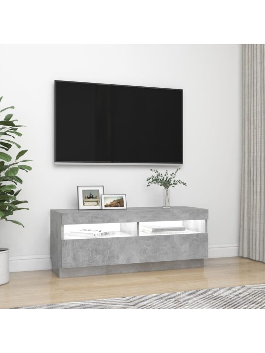 Televizoriaus spintelė su LED apšvietimu, pilka, 100x35x40cm