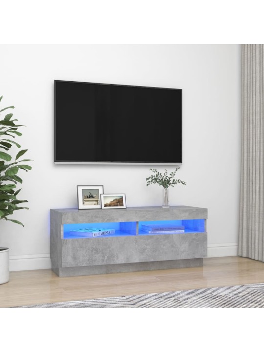 Televizoriaus spintelė su LED apšvietimu, pilka, 100x35x40cm