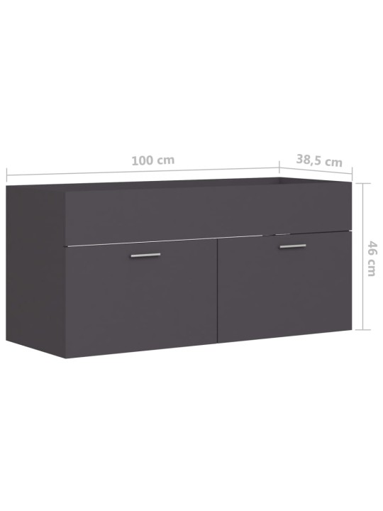 Spintelė praustuvui, pilkos spalvos, 100x38,5x46cm, MDP
