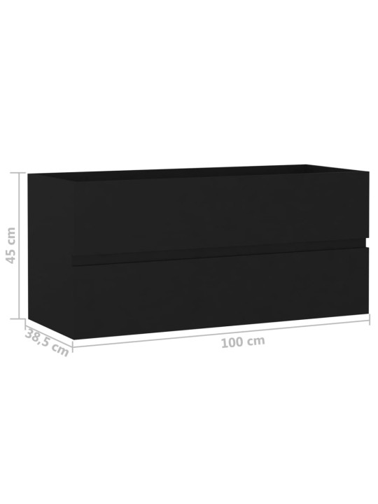 Spintelė praustuvui, juodos spalvos, 100x38,5x45cm, MDP