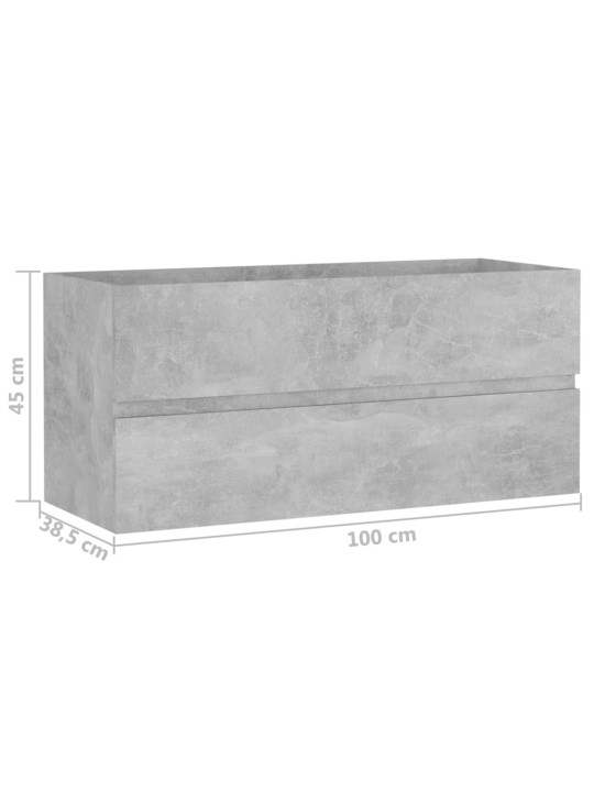 Spintelė praustuvui, betono pilkos spalvos, 100x38,5x45cm, MDP