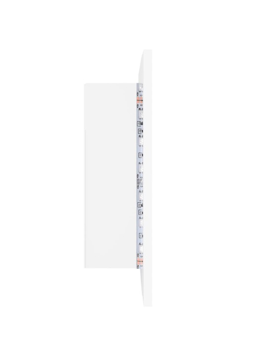 Veidrodinė vonios spintelė su LED, balta, 60x12x45cm, akrilas
