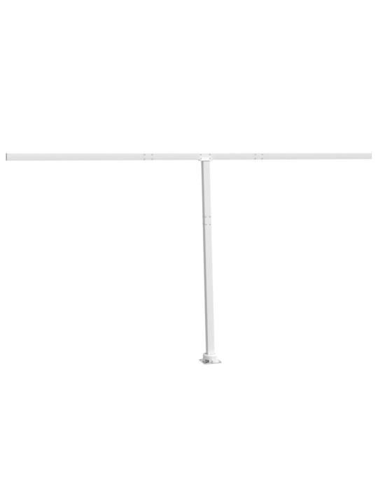 Markizės stulpų rinkinys, baltos spalvos, 450x245cm, geležis