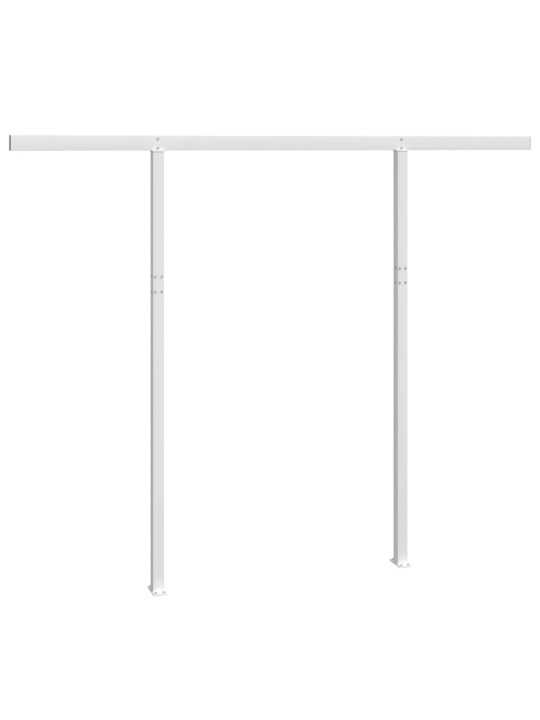 Markizės stulpų rinkinys, baltos spalvos, 300x245cm, geležis