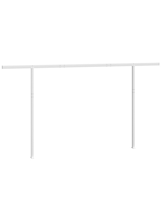 Markizės stulpų rinkinys, baltos spalvos, 450x245cm, geležis
