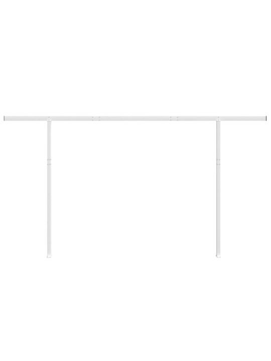 Markizės stulpų rinkinys, baltos spalvos, 450x245cm, geležis