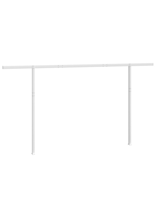 Markizės stulpų rinkinys, baltos spalvos, 450x245cm, geležis