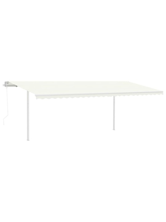 Markizės stulpų rinkinys, baltos spalvos, 600x245cm, geležis