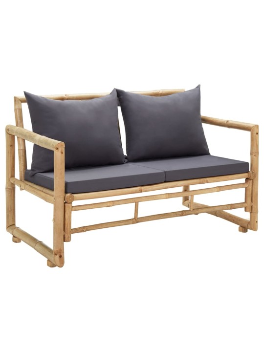 Sodo suoliukas su pagalvėlėmis, 115 cm, bambukas