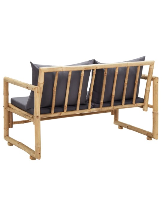 Sodo suoliukas su pagalvėlėmis, 115 cm, bambukas