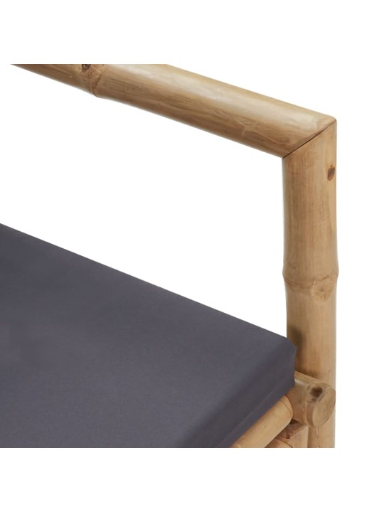 Sodo suoliukas su pagalvėlėmis, 115 cm, bambukas