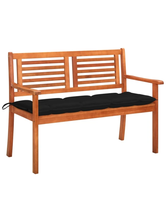 Dvivietis sodo suoliukas su pagalvėle, 120cm, eukalipto masyvas