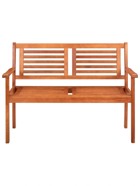 Dvivietis sodo suoliukas su pagalvėle, 120cm, eukalipto masyvas