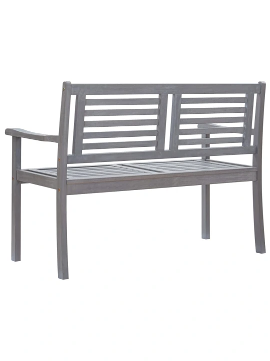Dvivietis sodo suoliukas su pagalve, pilkas, 120cm, eukaliptas