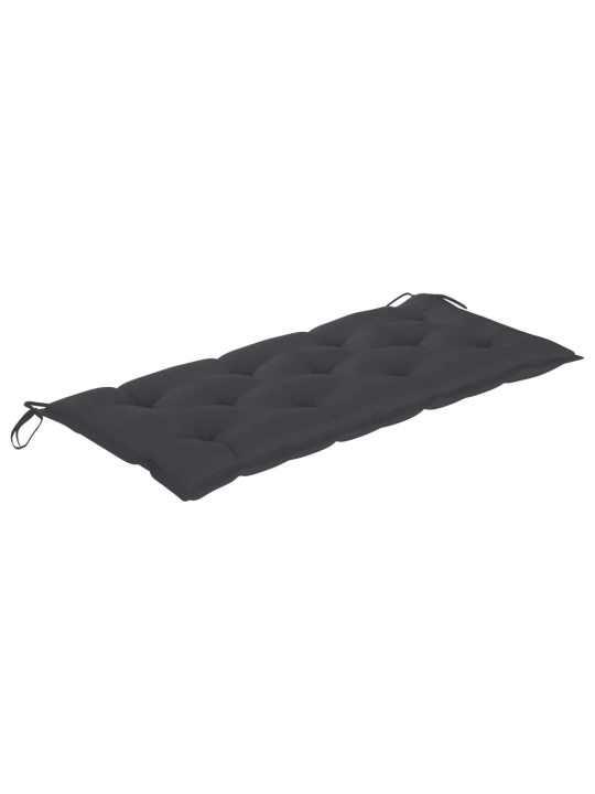 Dvivietis sodo suoliukas su pagalve, pilkas, 120cm, eukaliptas