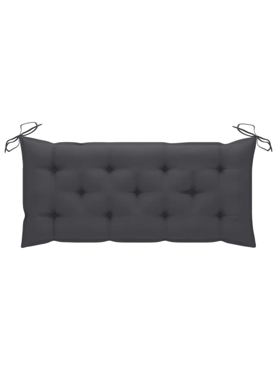 Dvivietis sodo suoliukas su pagalve, pilkas, 120cm, eukaliptas