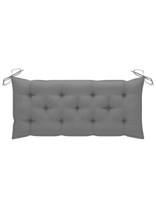 Dvivietis sodo suoliukas su pagalve, pilkas, 120cm, eukaliptas
