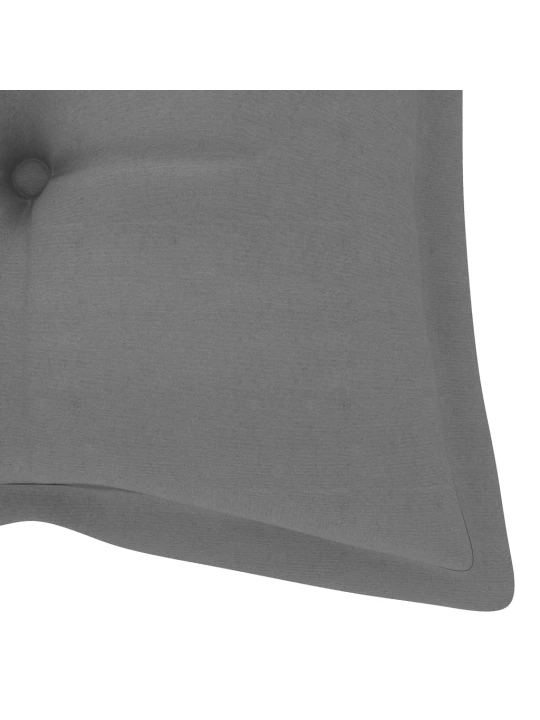 Dvivietis sodo suoliukas su pagalve, pilkas, 120cm, eukaliptas