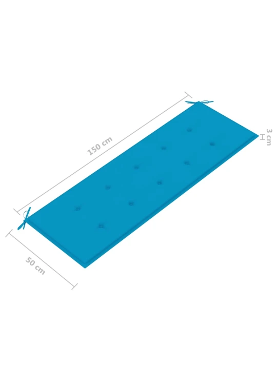 Trivietis sodo suoliukas su pagalve, pilkas, 150cm, eukaliptas