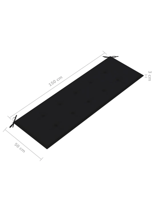 Trivietis sodo suoliukas su pagalve, pilkas, 150cm, eukaliptas