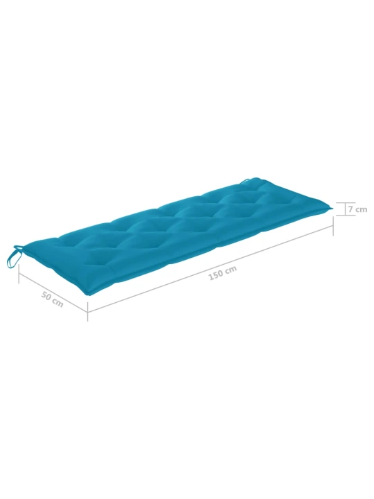 Trivietis sodo suoliukas su pagalve, pilkas, 150cm, eukaliptas