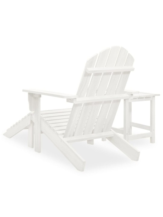 Sodo Adirondack kėdė su otomane ir staliuku, balta, eglė