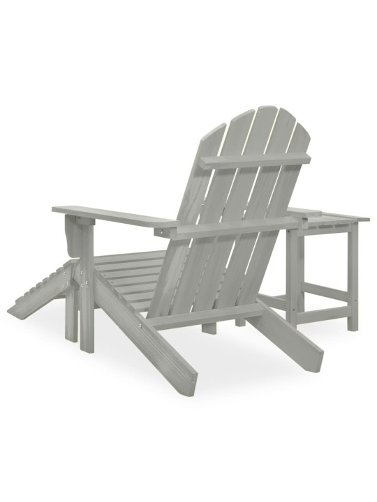 Sodo Adirondack kėdė su otomane ir staliuku, pilka, eglė