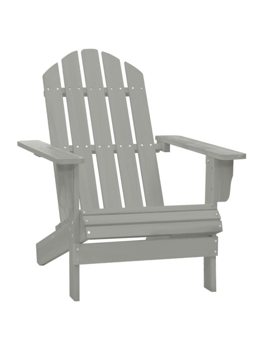 Sodo Adirondack kėdė su otomane ir staliuku, pilka, eglė
