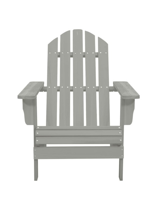Sodo Adirondack kėdė su otomane ir staliuku, pilka, eglė